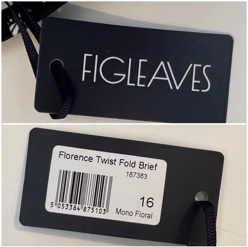 •FIGLEAVES•‎ Florence Twist Fold Brief Bikini Bottoms UK Size 16 / US Size 12